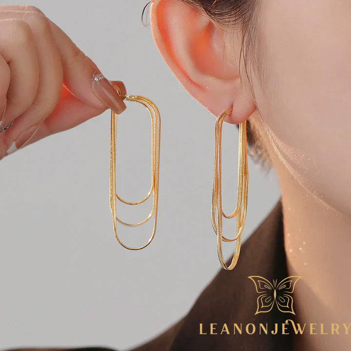Multi-layer tassel earrings