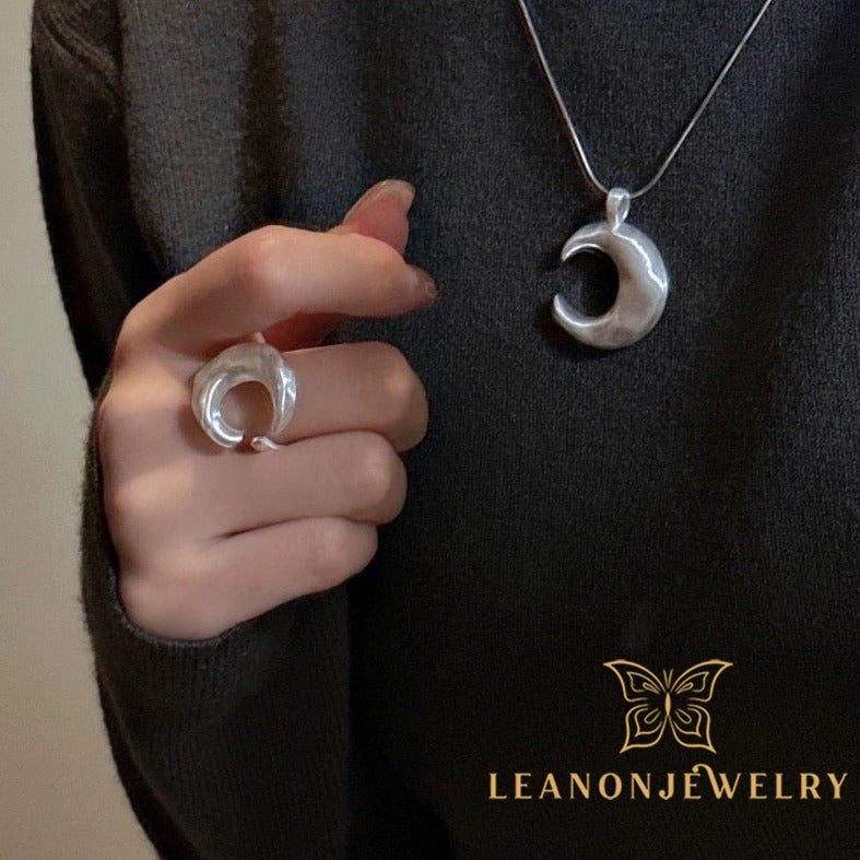 925 Sterling Silver Moon Ring