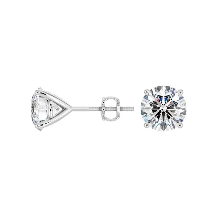 Setting Screw Back Moissanite Earrings