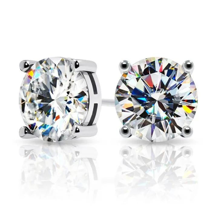 Classic Four-Prong Moissanite Stud Earrings