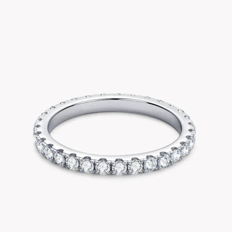 Round Moissanite Wedding Band