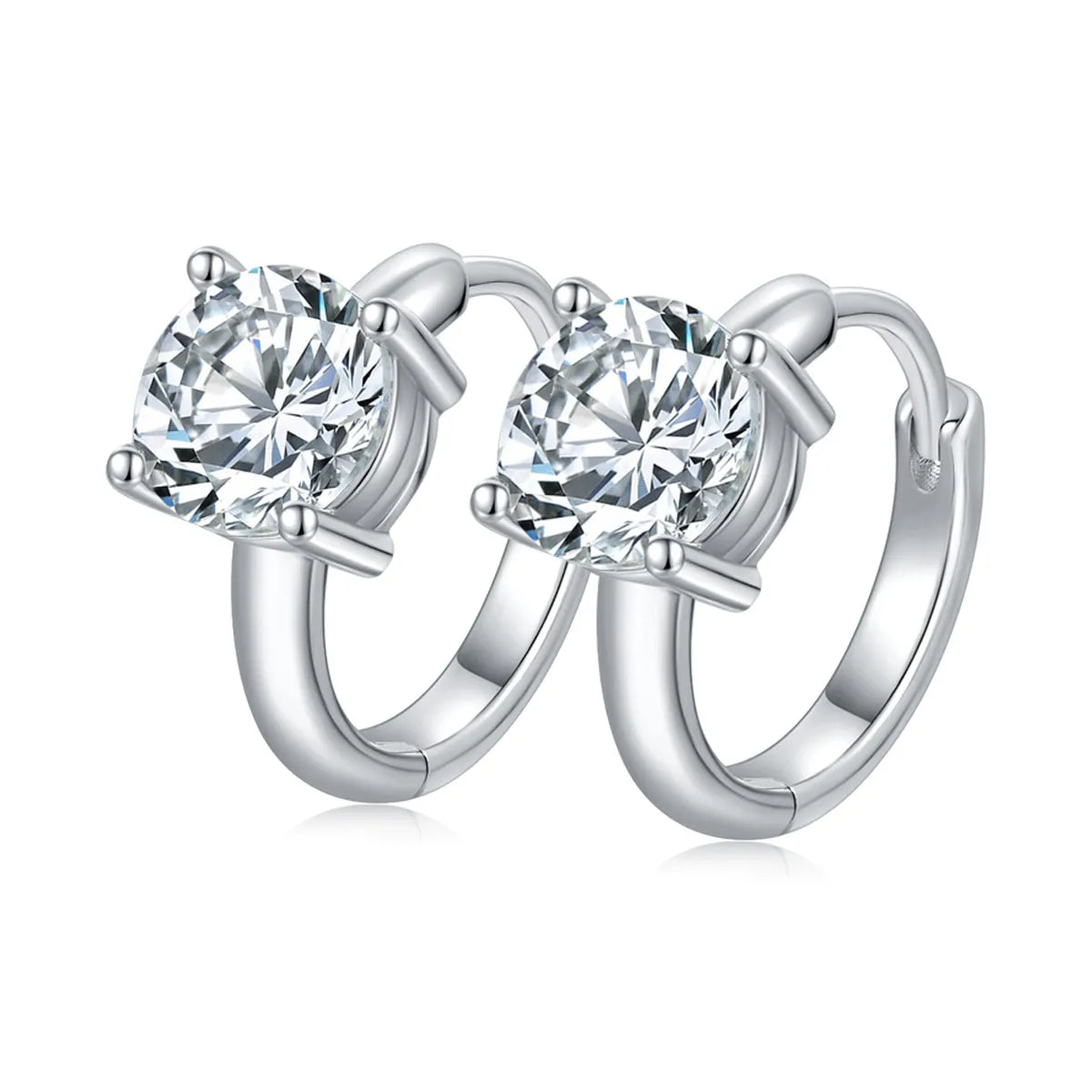 Four-Prong Moissanite Hoop Earrings (2.0 ct. tw)